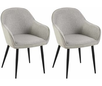 Set de 2 sillas de comedor boise en tela gris 60x60x84 cm