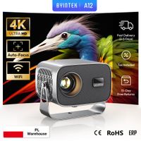 mini proyector byintek a12 android 13 proyector inteligente wifi 6 bluetooth 52 enfoque automatico correccion keystone portatil 1080p cine en casa video 4k
