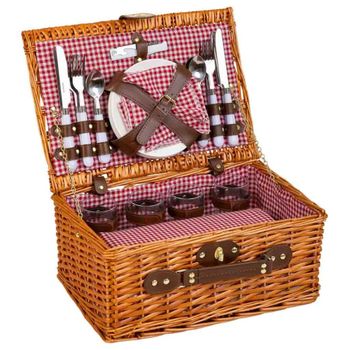 Cesta de picnic marrón 40x28x20