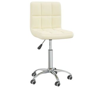 Vidaxl silla de comedor giratoria tela color crema