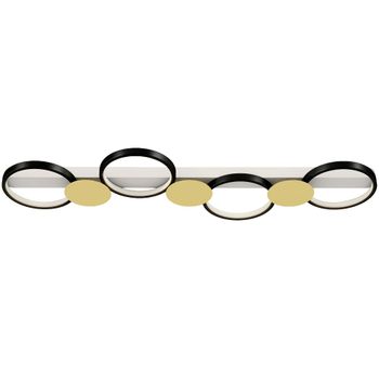 Lámpara de techo 100x31x7 cm negro y dorado