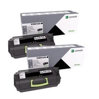 lexmark 53b0ha0 black original high capacity toners twin pack 2 pack