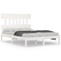cama matrimonial  cama para adultos  estructura de cama de madera maciza blanca 140x200 cm