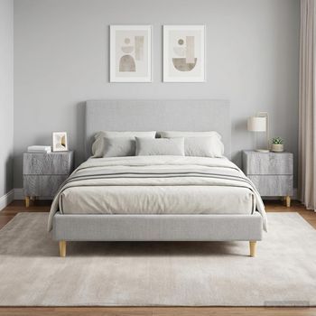 Mesita De Noche (2 Uds) - Dormitorio - Madera De Ingeniería - Sonoma Gris (43x34.5x48cm)