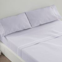 juego de sabanas 100 algodon 160 x 190200 cm - gris - burrito blanco