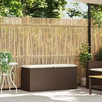 banco de jardin  banco exterior con cojin ratan sintetico marron 110x40x44 cm