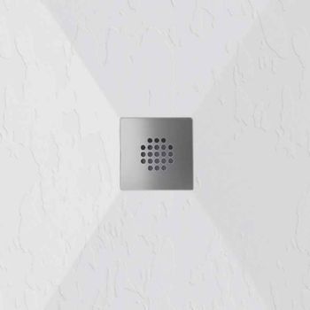 Plato De Ducha Pizarra Dexa Blanco  90x200 Cm Rejilla Inox