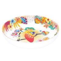 plato hondo de melamina con estampado tropical 20 cm