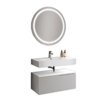 Mueble de baño 3 piezas en mdf blanco