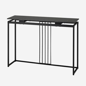 Mesa De Consola, Mesa De Sofá De Imitación De Mármol Con Marco De Acero Recubierto De Polvo, Costway, 120 X 30 X 90cm
