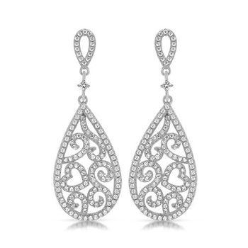 Pendientes de araña de plata 925 circonitas