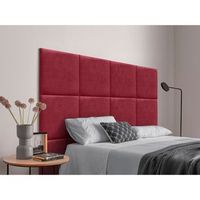 dhome cabecero tapizado para camas de 95cm compuesto de paneles autoadhesivos intercambiables de tela acualine cama lujo dormitorio acolchado rojo