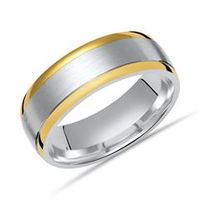 anillo de plata mate bordes de oro pulido