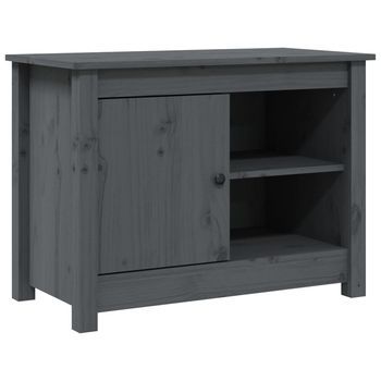 Mueble Tv | Mueble De Salón | Armario Tv De Madera Maciza De Pino Gris 70x36,5x52 Cm