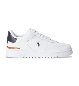 Polo Ralph Lauren para hombre. 809891791004 Zapatillas de piel logotipo blanco (45), Plano, Cordones, Casual