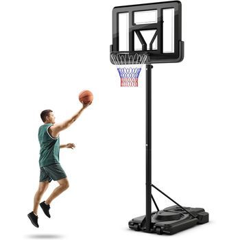 Canasta De Baloncesto Adultos, Altura Ajustable De 9 Niveles, 230-305cm, Costway 110 X 70 X 305 Cm