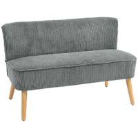 homcom sofa de 2 plazas tapizado madera poliester tipo terciopelo espuma 117x565x77 cm gris   aosom espana