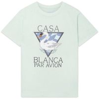casablanca camiseta par avion t-shirt green para hombre