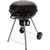barbacoa de carbon portatil con tapa y termometro 57x57x86 cm negro