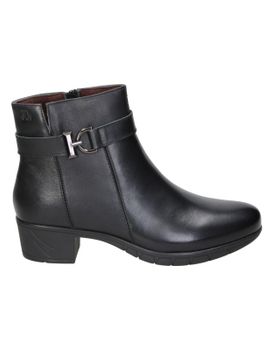 Botines De Piel Con Tacón Para Mujer Treintas 4417 Negro 38