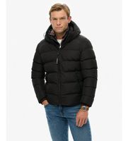 superdry para hombre m5011905a abrigo plumifero negro xxl casual poliester reciclado