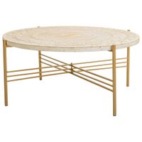 mesa de centro de madera y metal blanca 80x80x36