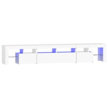 Mueble Tv - Mesa De Tv Con Luces Led Blanco 230x36,5x40 Cm