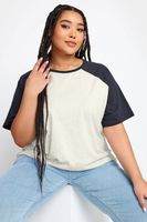 yours camiseta gris mangas raglan mujer curvy y tallas grandes yours