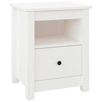 mesita de noche madera maciza de pino blanco 40x35x49 cm vidaxl