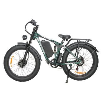 Bicicleta Eléctrica De Doble Motor Y Neumáticos Anchos Baolujie Dp-2603, 26×4.0, 48v 25ah, Verde