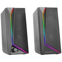 mars gaming ms72 altavoces gaming 15w iluminacion rgb flow 2 drivers activos chipset dsp conexion plugplay usb y jack 35mm rueda control de volumen y puerto de audio para auriculares