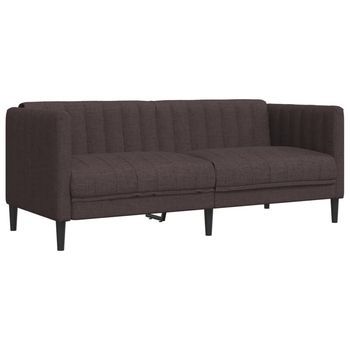 Sofá De 2 Plazas | Sofá De Salón | Sofá De Descanso Tela Marrón Oscuro