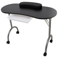 mesa de manicura plegable con ruedas negra vidaxl