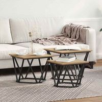 vidaxl mesa de cafe 3 uds roble artisan 50 x 50 x 40 cm