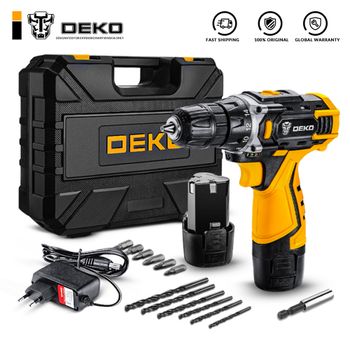 DEKO-taladro inalámbrico de 12V, 16V, 20V, Mini herramientas eléctricas inalámbricas, batería de iones de litio CC, destornillador eléctrico, perforadora DIY para el hogar