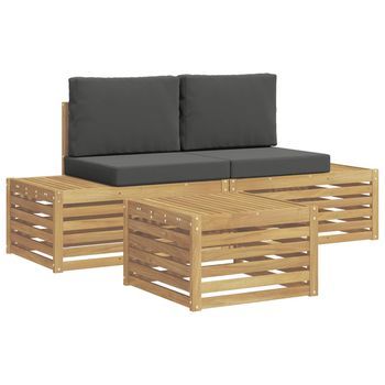 Conjunto De Sofás De Exterior 4 Pieza Vidaxl