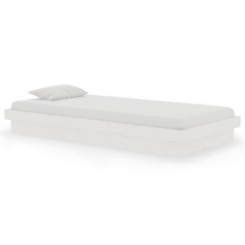 Estructura De Cama Individual Sin Colchón Madera Maciza Blanco Vidaxl