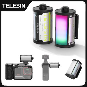 TELESIN Magfilm Luz de relleno Luz de Selfie de liberación rápida magnética con adaptador de zapata fría para DJI OSMO Action para Gopro para Insta360