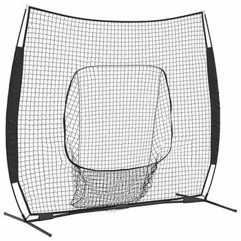 Red De Práctica De Béisbol Negro 250 X 106 X 209 Cm Poliéster Vidaxl