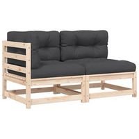 sofa de jardin de 2 plazas  sofa de exterior con cojines madera maciza de pino