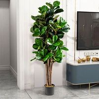 arbol de higo artificial 15 m con hojas en peva y maceta en pp para decorar casa y oficina verde