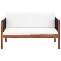 sofa de jardin de 2 plazas  sofa de exterior madera de acacia maciza