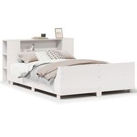 cama matrimonial  cama doble  estructura de cama sin colchon madera maciza blanca 120x190 cm cfw97232