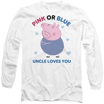 Dessins Animés Camiseta manga larga Pink Or Blue Uncle Pig Loves You para mujer