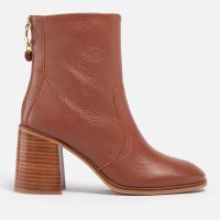 see by chloe aryel leather heeled boots - uk 7