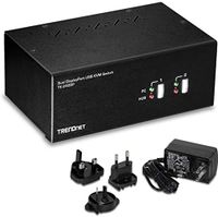 trendnet tk-240dp conmutador kvm displayport de 2 puertos para monitor doble con audio concentrador usb 20 de 2 puertos resoluciones 4k uhd de hasta 3840 x 2160 conecta dos monitores displayport