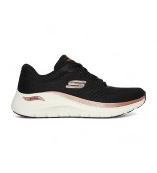 Skechers para mujer. 150067 Zapatillas Arch Fit 2.0 Glow The Distance negro (40), Plano, Cordones, Casual, Deportivo, Multideporte