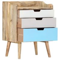mesita de noche  mesilla de noche de madera maciza de mango 47x35x63 cm