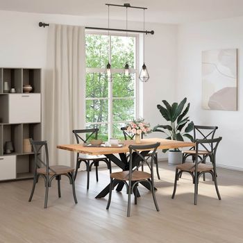 Pata De Mesa，pierna De Mesa Comedor Forma Araña Negra 120x68x(72-73) Cm Acero