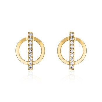 Pendientes de mujer de oro 9 quilates con circonita
